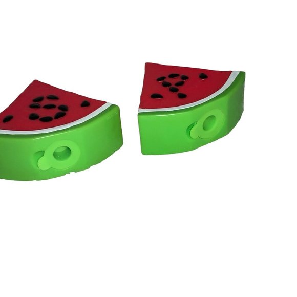 WATERMELON WEDGE SALT & PEPPER Shaker SET - BRIGHT Colors PLASTIC - Picture 7 of 7
